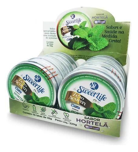 Imagem de Display 10 latas Bala Diet Sem Açucar Hortelã Vegan