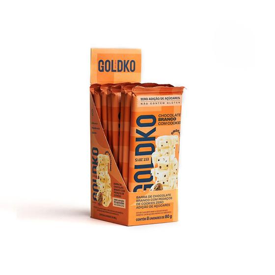 Imagem de Display  Barra Chocolate branco com cookies zero adição de açúcares  80g