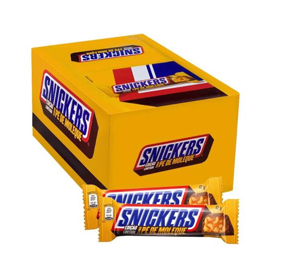 Imagem de Display Chocolate Snickers  Pé de Moleque  c/ 20 Un De 42g