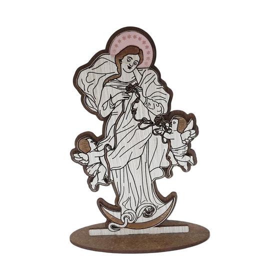 Imagem de Display com Base Nossa Senhora Desatadora de Nos 16cm Madeira Mdf