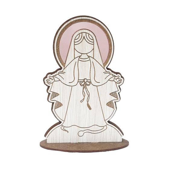 Imagem de Display com Base Nossa Senhora Pisando na Serpente 16cm Madeira Mdf