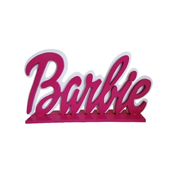 Imagem de Display Decorativo - Escrita Barbie com Borda - 26.5cm x 12.5cm x 8cm - 1 unidade - Rizzo