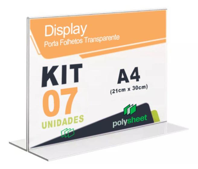 3 Expositores De Mesa De Acrílico Transparente Em Branco Com