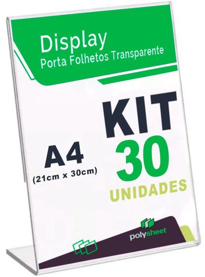 Imagem de Display Expositor A4 Vertical L Em Acrílico Balcão Mesa
