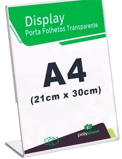 Imagem de Display Expositor A4 Vertical L Em Acrílico Balcão Mesa