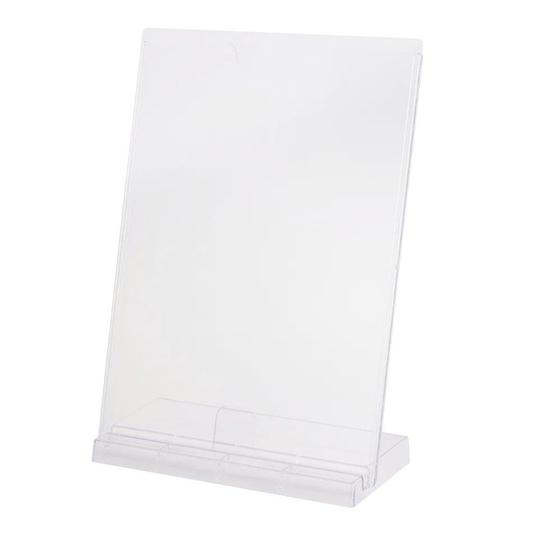 Imagem de Display Expositor Porta Folheto Office 32x24cm A4 com Base Vertical Horizontal Cristal