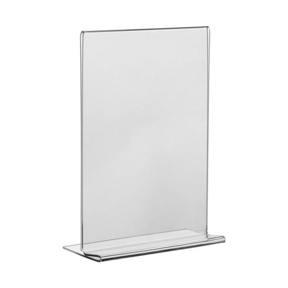 Display Expositor Suporte PS Acrilico em T tamanho A6 10x15cm de mesa e balcão no formato vertical Menor preço em Display Expositor Suporte PS Acrilico em T tamanho A6 10x15cm de mesa e balcão no formato vertical