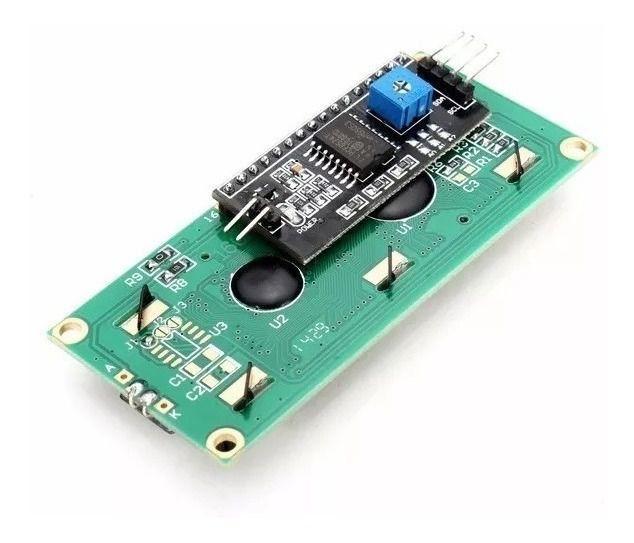Imagem de Display lcd 16x2 - backlight verde - i2c soldado
