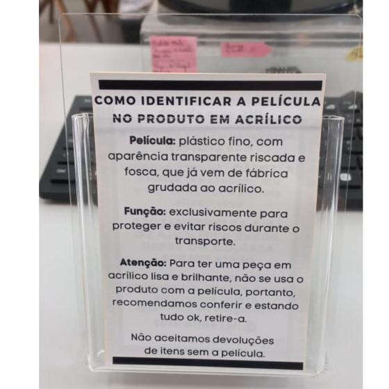 Imagem de Display Porta Folder A6 Acrílico Transparente Papel 1 Peça