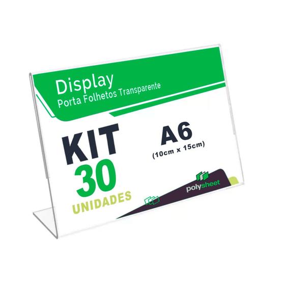 Imagem de Display Porta Folheto Toten Mesa Balcão A6 Horizontal Formato L