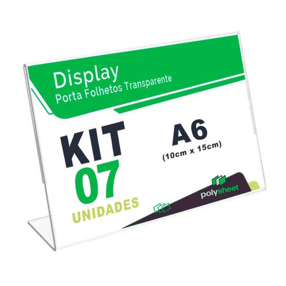 Imagem de Display Porta Folheto Toten Mesa Balcão A6 Horizontal Formato L