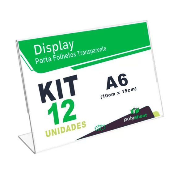 Imagem de Display Porta Folheto Toten Mesa Balcão A6 Horizontal Formato L