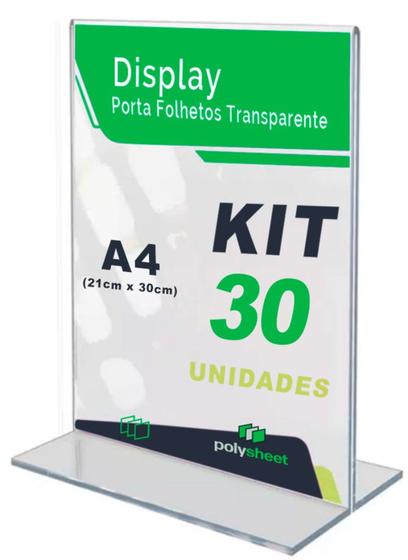 Imagem de Displays Acrilico Em T Tamanho A4 Vertical Mesa Balcão