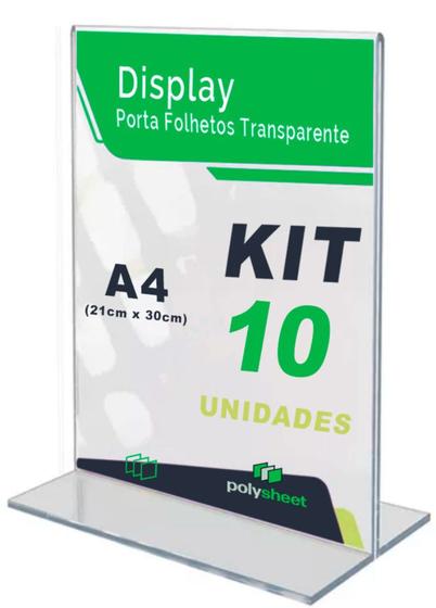 Imagem de Displays Acrilico Em T Tamanho A4 Vertical Mesa Balcão