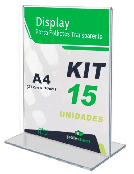 Imagem de Displays Acrilico Em T Tamanho A4 Vertical Mesa Balcão