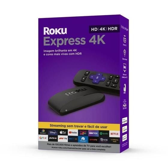 Imagem de Dispositivo de Streaming Player Roku Express, 4K, Conversor Smart TV, HDMI, com Controle Remoto