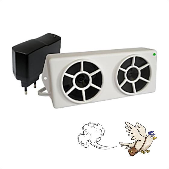 Imagem de Dispositivo para Afastar Pombo com 1 Emissor Repele Pássaros Áreas Externas Varandas Modelo Rep01
