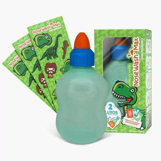 Imagem de Dispositivo para Lavagem Nasal Nosewash Max Dinossauro 240 mL - AGPMED