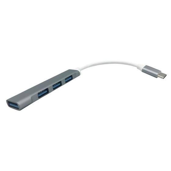 Imagem de Distribuidor De Conexão HUB TYPE C Para USB OEX HB104 Chumbo