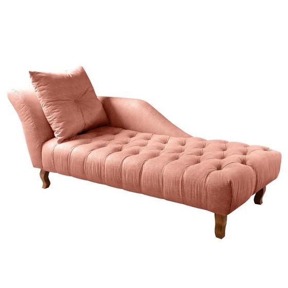 Imagem de Divã Chesterfield Anna Recamier 160cm Via Encanto Veludo Rosê Lado Esquerdo