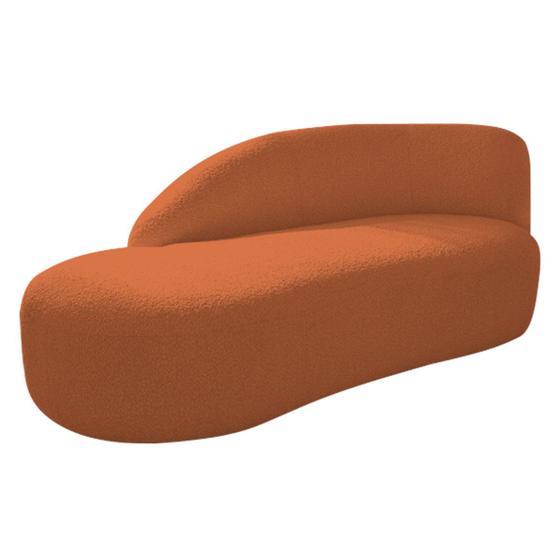 Imagem de Divã Recamier Curvo Luna 140cm Lado Esquerdo Suede - ADJ Decor