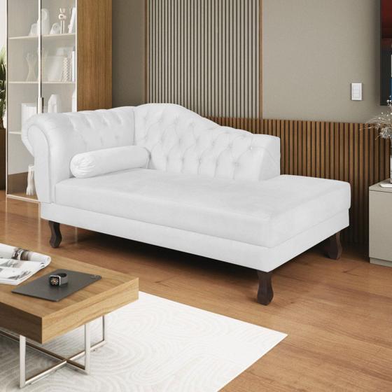 Imagem de Diva Recamier Dora 140cm Lado Direito Suede Branco