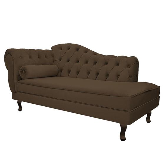 Imagem de Diva Recamier Juliana 130cm Lado Direito Suede Marrom - Amarena Móveis