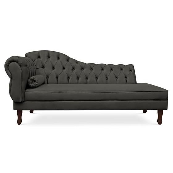 Imagem de Divã Recamier Namoradeira Larissa 140cm com Capitonê - Direita Suede