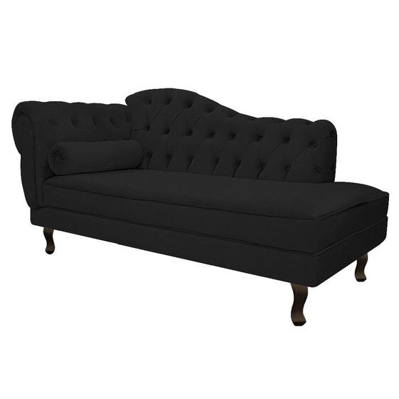 Imagem de Divã Recamier Sofá Juliana 160cm Lado Direito Sintético Preto - AM Decor