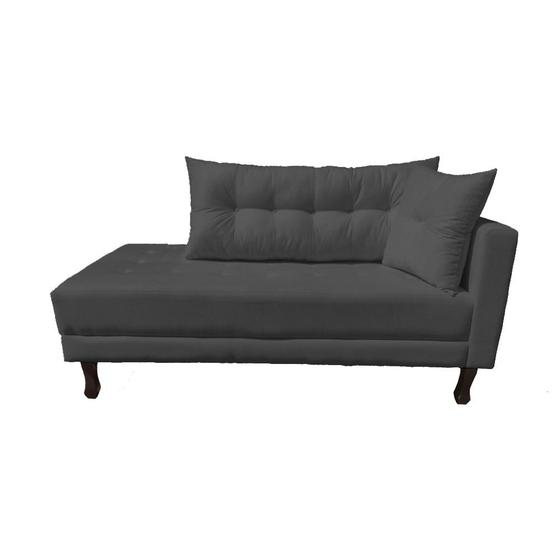 Imagem de Divã Recamier Troya 1,80 Cm Lado Direito Suede Grafite