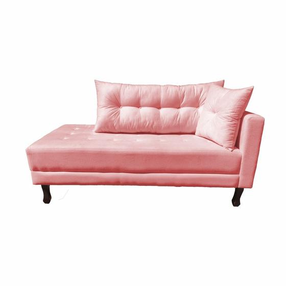 Imagem de Divã Recamier Troya 2,00 Cm Lado Direito Suede Rose