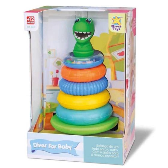 Imagem de Diver For Baby Pirâmide de Argolas Dino -  Divertoys