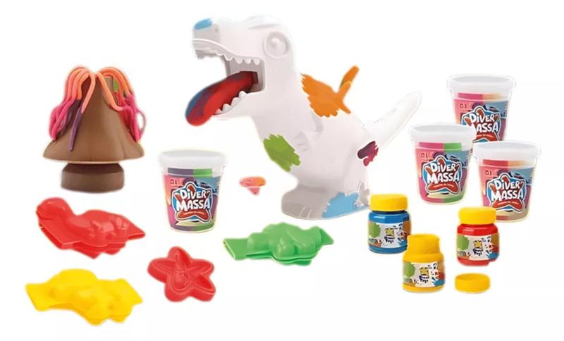 Imagem de Diver Massa Dinossauro Brinquedo Dino Massinha E Tinta 8276 - Divertoys