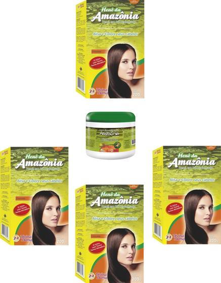 Imagem de Divina Dama Amazonia Chocolate Hene em Po 01x200gr + Creme Branco 01x500gr Incolor