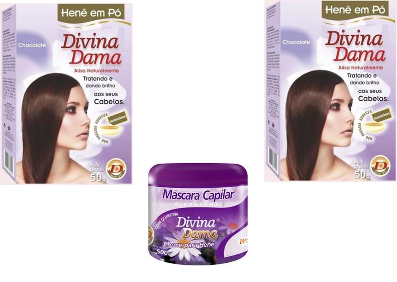 Imagem de Divina Dama Incolor Hene Em Po 02x50gr+mascara 500gr incolor - DIVINA DAMA JABORANDI