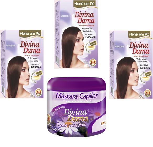 Imagem de Divina Dama Incolor Hene Em Po 03x50gr+mascara 500gr incolor - DIVINA DAMA JABORANDI