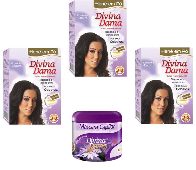 Imagem de Divina Dama Incolor Hene Em Po 03x50gr+mascara 500gr incolor - DIVINA DAMA JABORANDI