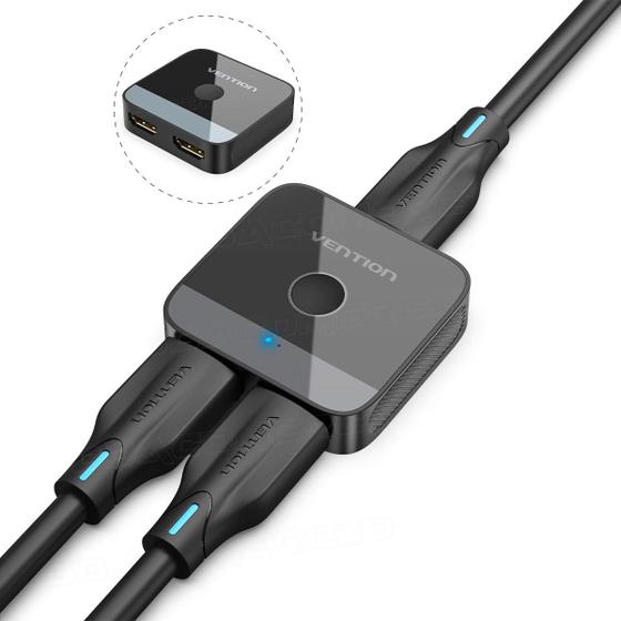 Imagem de Divisor de Sinal HDMI Com Switch 2 Portas Bidirecional 4K