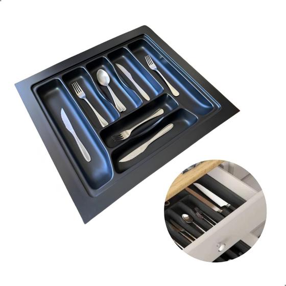 Imagem de Divisor De Talher Og-40 Preto 555 X 495mm Moldplast/porta Talher/organizador De Talher