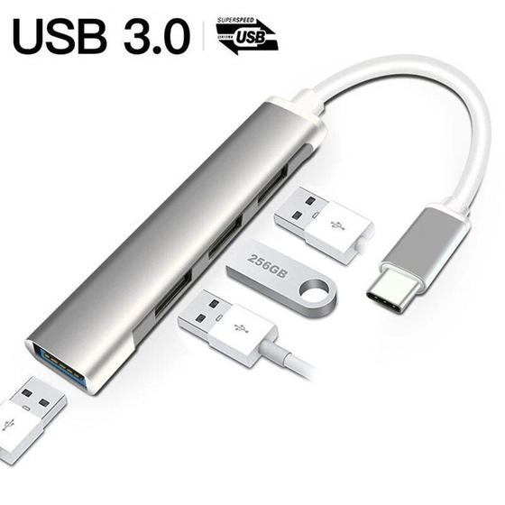 Imagem de Divisor de USB-C 3.0, Hub Docking Station, Um para Quatro, Computador