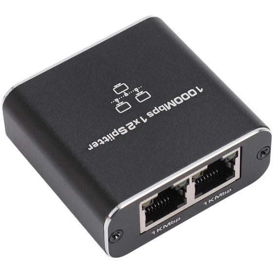 Imagem de Divisor Ethernet 1 a 2, Switch 2 Portas Gigabit Ethernet 1000Mbps RJ45