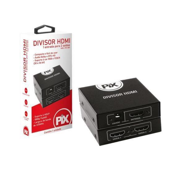 Divisor HDMI 1.3 1 Entrada X 2 Saídas Preto PIX Menor preço em Divisor HDMI 1.3 1 Entrada X 2 Saídas Preto PIX