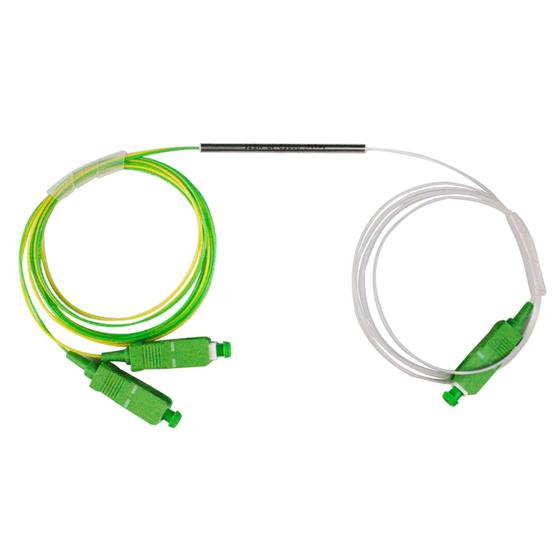 Imagem de Divisor Óptico Passivo Splitter 1x2 Conectorizado APC Desbalanceado 20-80