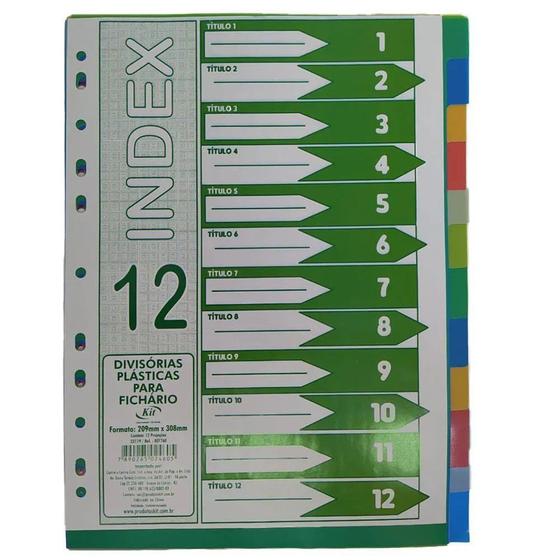 Imagem de Divisória A4 12 fls coloridas Kit