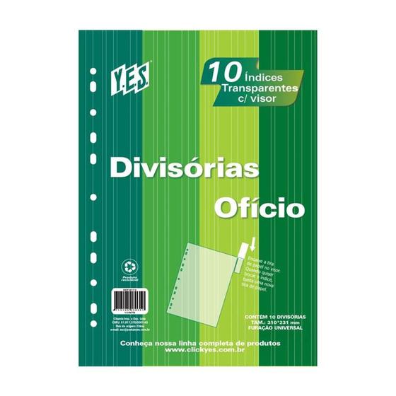 Imagem de Divisória com 10 Divisões - Ofício - Visor Transparente - Yes