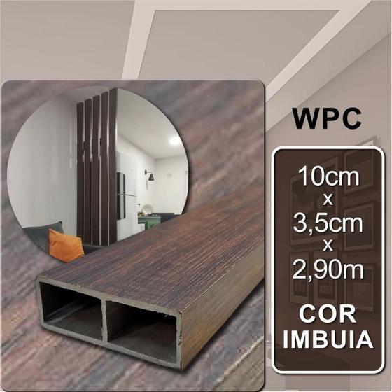 Imagem de Divisória Leve Decorativa WPC  Imbuia  10cm x 3,5cm x 2,90m