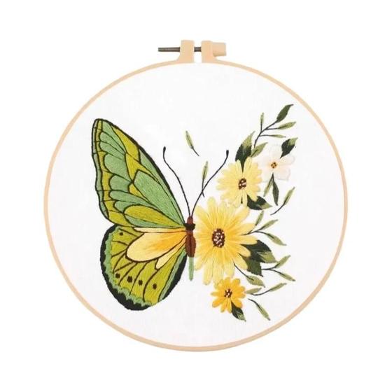 Imagem de DIY Bordados Kits para Iniciantes e Adultos, Carimbado Cross Stitch, Borboleta Pendurada Pintura