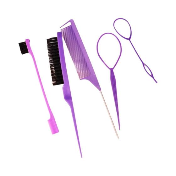 Imagem de DIY Hair Styling Ferramentas Set, trança Kit, pente, cauda de Rato, Borda Escova, Provocando Pente