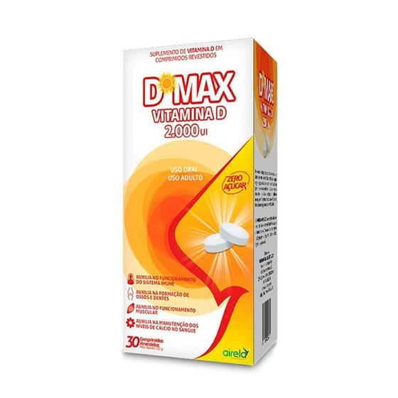 Imagem de Dmax vitamina d colecalciferol 2000ui airela - 30 comprimidos