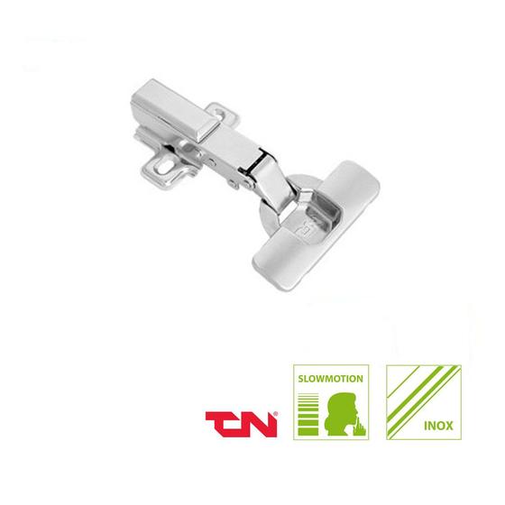 Imagem de Dobradiça 35mm 110º Curva TN Inox Slow com Calço Slide-On r Amortecedor FGVTN